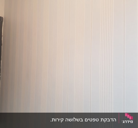טפט עם פסים אנכיים בגוונים בהירים
